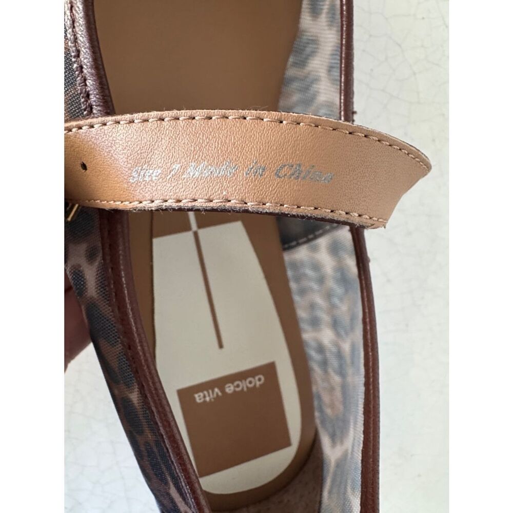 SOLD Dolce Vita ROSLYN Mesh Leopard Print Brown Mary Jane Ballet Flats Size 7 - Picture 7 of 10